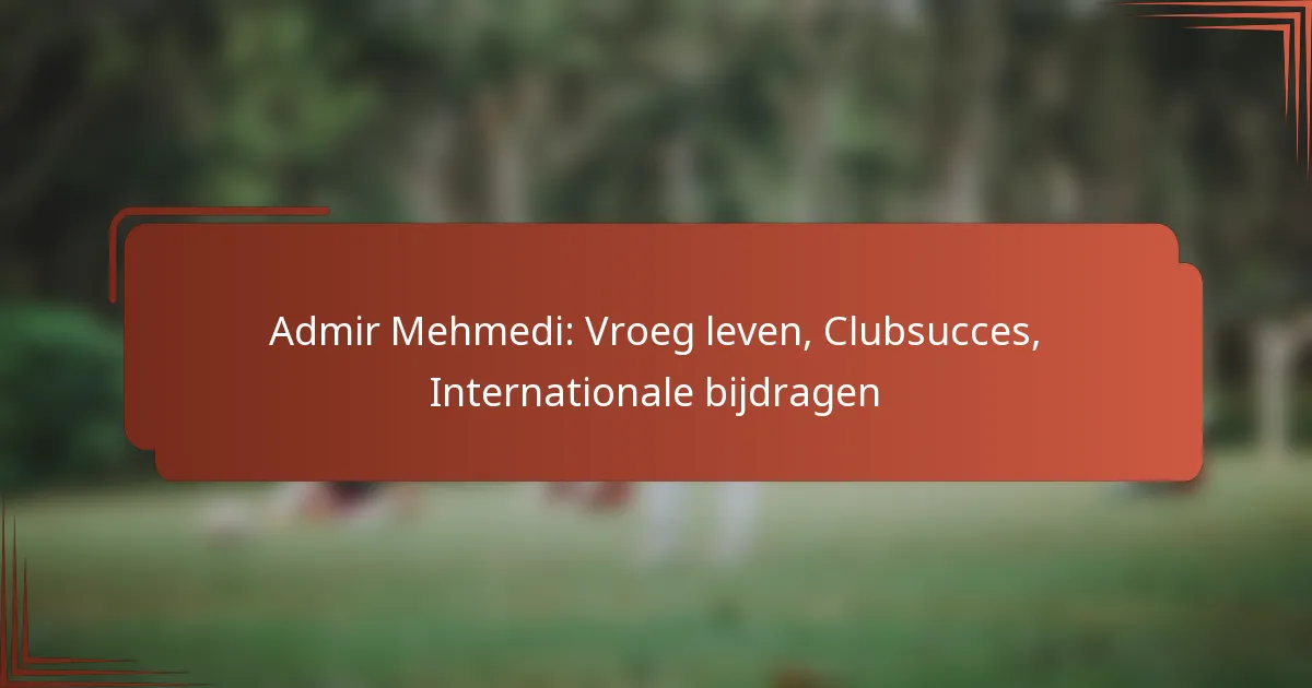 Admir Mehmedi: Vroeg leven, Clubsucces, Internationale bijdragen