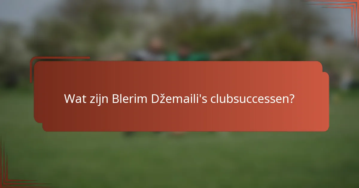 Wat zijn Blerim Džemaili's clubsuccessen?